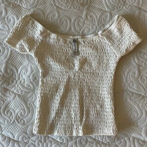 Women's WhiteOff-Shoulder Crop Top